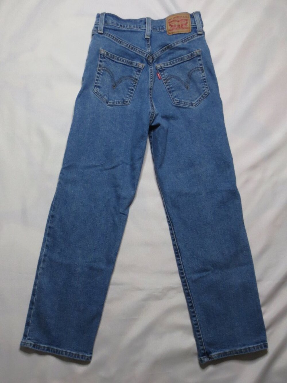 LEVI’S womens JEANS button-fly RIBCAGE straight ANKLE blue DENIM SIZE 24 - Picture 7 of 7
